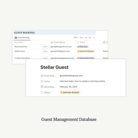 Podcast Notion Dashboard