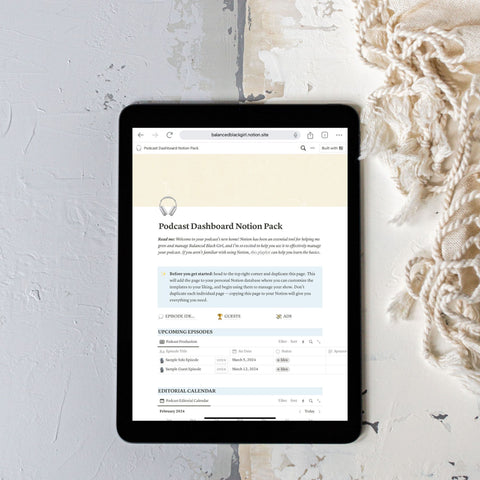 Podcast Notion Dashboard