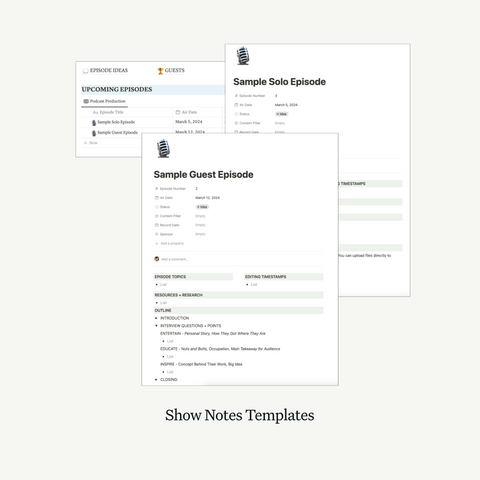 Podcast Notion Dashboard